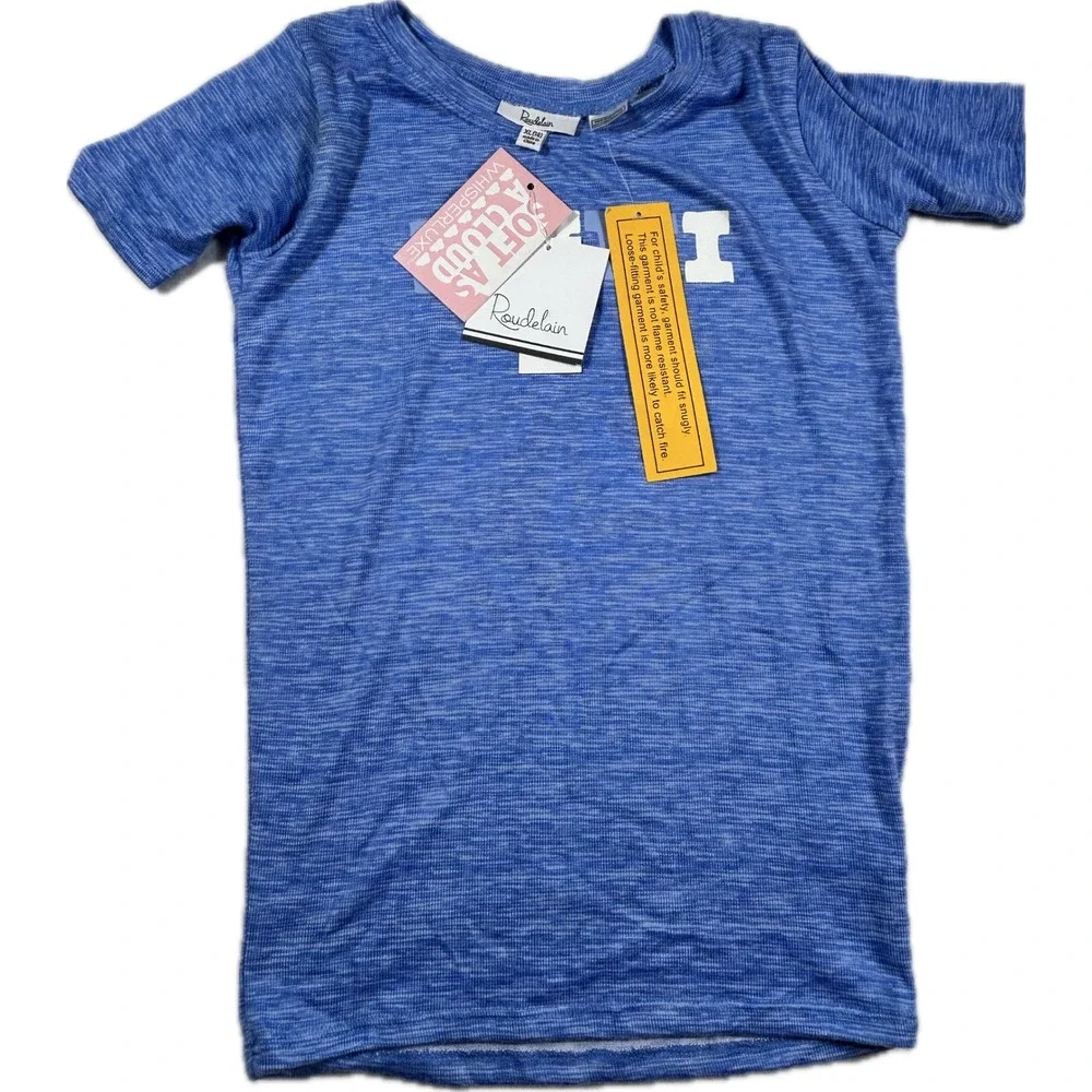 Roudelain Kids Blue Mini Graphic Pajama Set Soft WhisperLuxe XL 14 ECHE004M